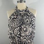 Dixie Womens Small Halter Neck Tiered Mini Dress Beige Paisley Floral Italy Made Brown Photo 1