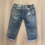 Miss Me  Distressed Blue Capri Cropped Jeans Photo 1