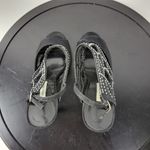 Caparros  Poet Womens Sandals Size 7.5 Black Glimmer Slingback Strappy Heels Photo 4