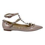 Valentino Garavani NEW Rockstud Caged Paten Leather Flats Pink Size 38.5 Photo 4