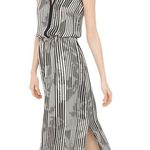 White House | Black Market NWT  Stripe Split Maxi Dress Photo 3