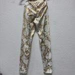 Astoria Activewear Astoria LUXE Leggings Metallic Gold White Snake skin Full Length XS XSmall Photo 4