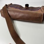 Handmade Brown & Purple Distressed Tooled Leather Bag Purse Boho Western Cowgirl Photo 4