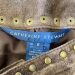 Vintage Brown Suede Leather Pants with Embellishments Size: 8 Photo 5