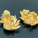 Monet Vintage  Signed Gold-tone Wheat Spray Rope Feather Clip On Earrings Photo 12