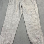 Athleta Linen Jogger Pants Gray Women's Size8 Elastic Waist Drawstring Pockets Photo 0