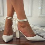 Wedding Shoes White Size 6.5 Photo 0