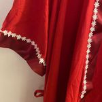 Just Love  Women’s Red Robe XL White Flower Accents Bust 40” Length 38” Photo 3