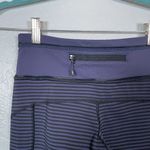 Lululemon Women 2 Pace Queen Tight Stripe Cadet Blue Black Athleisure Workout Photo 7