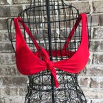 Zaful  Red Bikini Top Small Size 4 Front Ties EUC Photo 0