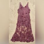 Dress the Population Sidney Deep V-Neck 3D Lace Lavender Gown Sz L Photo 1