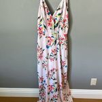 Lush Clothing Lush Womens Sleevless V Neck‎ Open V  Back Floral Print Maxi Dress Photo 1