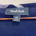 Modcloth Saturday splendor. a line dress blue with red mushrooms. Size XS Photo 3