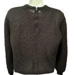 VTG 80’s Aileen Wool Blend Boucle Black Sweater Sz S Round High Neck Fall Winter Photo 2