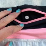 Lululemon Long Checkered White Beige Pink and Black Shorts Size 6 Photo 2