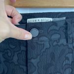 Alice + Olivia Black Textured Scroll Print Jacquard Dress Trousers Pants Size 6 Photo 5