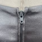 Vintage 90s Column Gown Sleeveless Square Neckline Maxi Slinky Silver Gray XS Photo 9