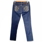 Miss Me Women's Easy Skinny Jeans Size 27 | 4 Dark Wash FDL Embellished Y2K Jean Photo 2