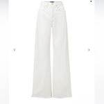 Veronica Beard  Taylor High-Rise Wide-Leg Jeans Cropped Frayed White Size 27 Photo 2
