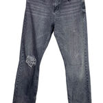 ZARA Distressed Straight Full Length Leg High Rise Stretch Jean 10 Washed Gray Photo 0