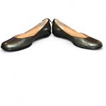 Sofft Metallic Leather Ballet Flats Womens 8.5 Olive Green Lace Up Comfort Photo 6