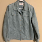 Alfred Dunner  Womens Blue Soft Faux Suede Blazer Shirt Jacket Shacket Size 10 Photo 0