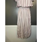 American Eagle  Outfitters Jumpsuit Womens Small Pink White Stripe Off Shoulder Photo 1