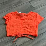 Cupshe  Orange Ruched Tie Front Crop Top Photo 4