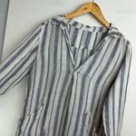 CP Shades Free People X  Womens Linen Tunic Mini Dress Sz Small Stripe Print Photo 4