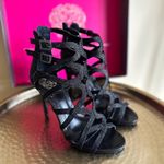 Vince Camuto Black Caviar/Soft Calf Strappy Heels Photo 1