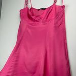ZARA NEW  Pink Satin Corsetry Mini Babydoll Dress Sz Large Chain Strap Photo 9