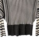 Michael Simon Black White Striped Metallic Sweater Bead Necklace Women’s‎ Medium Photo 6
