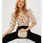 ZARA Puff Sleeve Semi Sheer Floral Top Photo 7