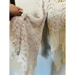 Free People  Ivory White Lace Crochet Desert Daze Bodysuit Tassels size Medium Photo 13