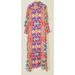 Sai Sankoh Morgana Print Shirt Dress Long Maxi XL Oversized Long Sleeve Blue Photo 6