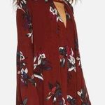 Free People  Electric Orchid Print Swing Tunic Oxblood Top XS oversized Photo 0