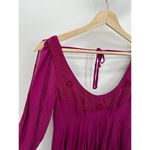 Free People  Tatiana Purple Beaded Long Sleeve Swing Mini Dress Women's Size 0 Photo 7