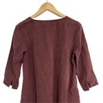 Michael Stars  Shift Dress V Neck Wine Burgandy Maroon Long Sleeve Size Small Photo 5
