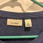 L.L.Bean Women's Henley Blue Knit Long Sleeve Drawstring Waist Shirt Dress Large Photo 4