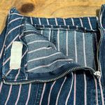 Altar'd State  small mini skirt blue red pinstripe zips up back stretchy denim Photo 6