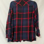 Isabel Maternity  Blue Red Plaid Button Down Shirt Womens XS Fall Flannel Casual Photo 6