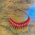 Kate Spade That’s A Wrap Tassel Necklace Pink Red Gold Photo 3