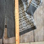 Gap Gray Fair Isle Shawl Collar Open Knit Cardigan Wool Sweater Womens Size S Photo 6