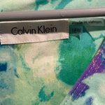 Calvin Klein Dress 18W Green Purple Watercolor Art Floral Sleeveless No Belt Photo 4