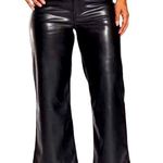Dollhouse  black faux leather cropped wide leg pants women’s size 5/6 Photo 0
