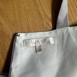 WAYF Small Elegant Gray Plaid Tie-Front Wide-Leg Jumpsuit Chic Evening Wear Photo 10