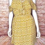 Indulge  Cold Shoulder Patterned Ruffle Mini Dress Photo 0