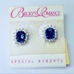 Wedding/Formal/Bridal Rhinestone and Blue Crystal Earrings White Photo 0