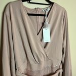 Grace Karin  Light Pink Hip Wrap Fish Tail V Neck Sequin Evening Dress Photo 2