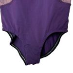 Lululemon Bodysuit Dance Leotard Purple Peacock Feathers 6 Photo 3